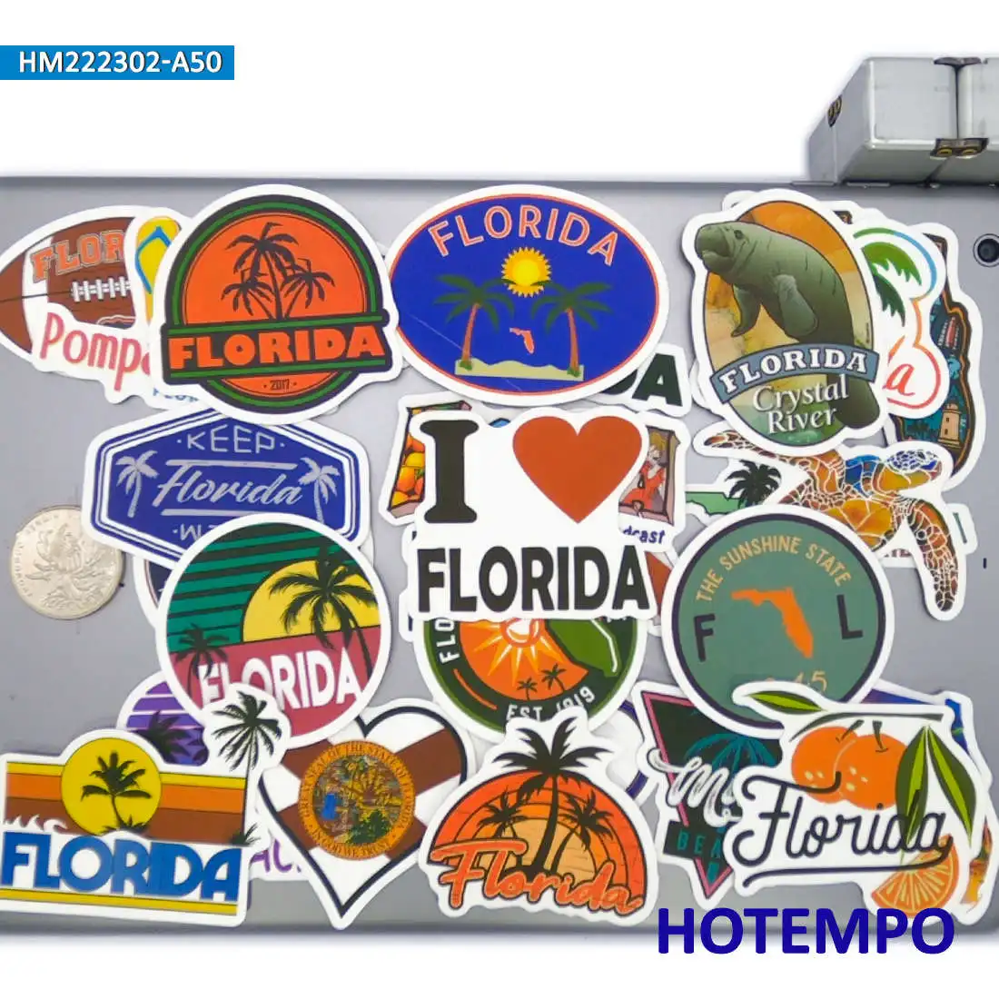 50 Stück, Florida Miami, Sommer Sonnenschein Strand Surfen, Reiseaufkleber, für Tagebuch, Gepäck, Gitarre, Auto, Fahrrad, Telefon, Laptop, Tasse, Skateboard, Motorrad, Helm, Sammelalbum, Aufkleber Spielzeug