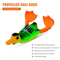 1 Pcs Torpedo Frog Biomimetic Bait Lure 10 Color Floating Duck 9cm Rotating Webbed Road Sub Bait 11g Rotating Tractor Fish Bait