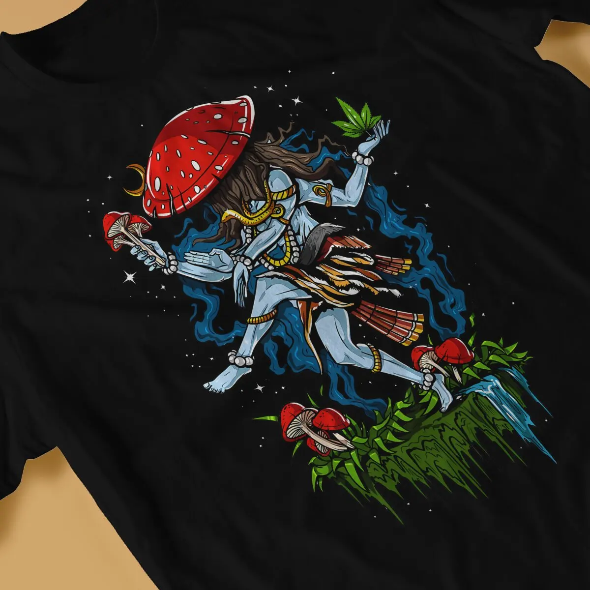 Shiva Unique TShirt Magic Mushroom Top Quality New Design Gift Idea T Shirt Short Sleeve Ofertas