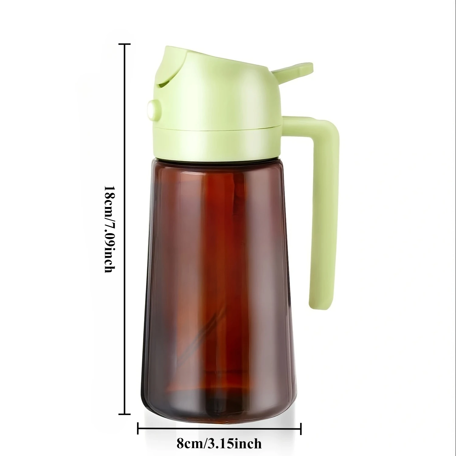 Galavilly 16 Unzen/470 ml hellblockierendes braunes Öl-Sprühgerät zum Kochen, 2-in-1-Olivenöl-Spenderflasche für Küchenölflasche, Gewürzwerkzeuge 4