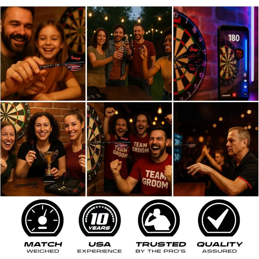 Dardos con punta de acero de primera calidad para juegos competitivos y entretenimiento en el hogar, paquete de 3, 6, 12 barriles de latón con ejes de aluminio, deslizamiento de 16 piezas