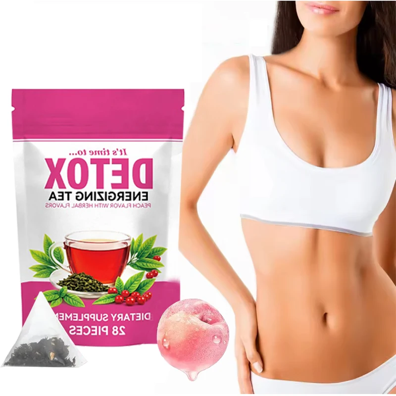 2bag/pack Teabag for Women & Men Slimming Detox Cleanse, Flat Belly, Bloating, Healthy Weight Digestive Health, Peach Flavor