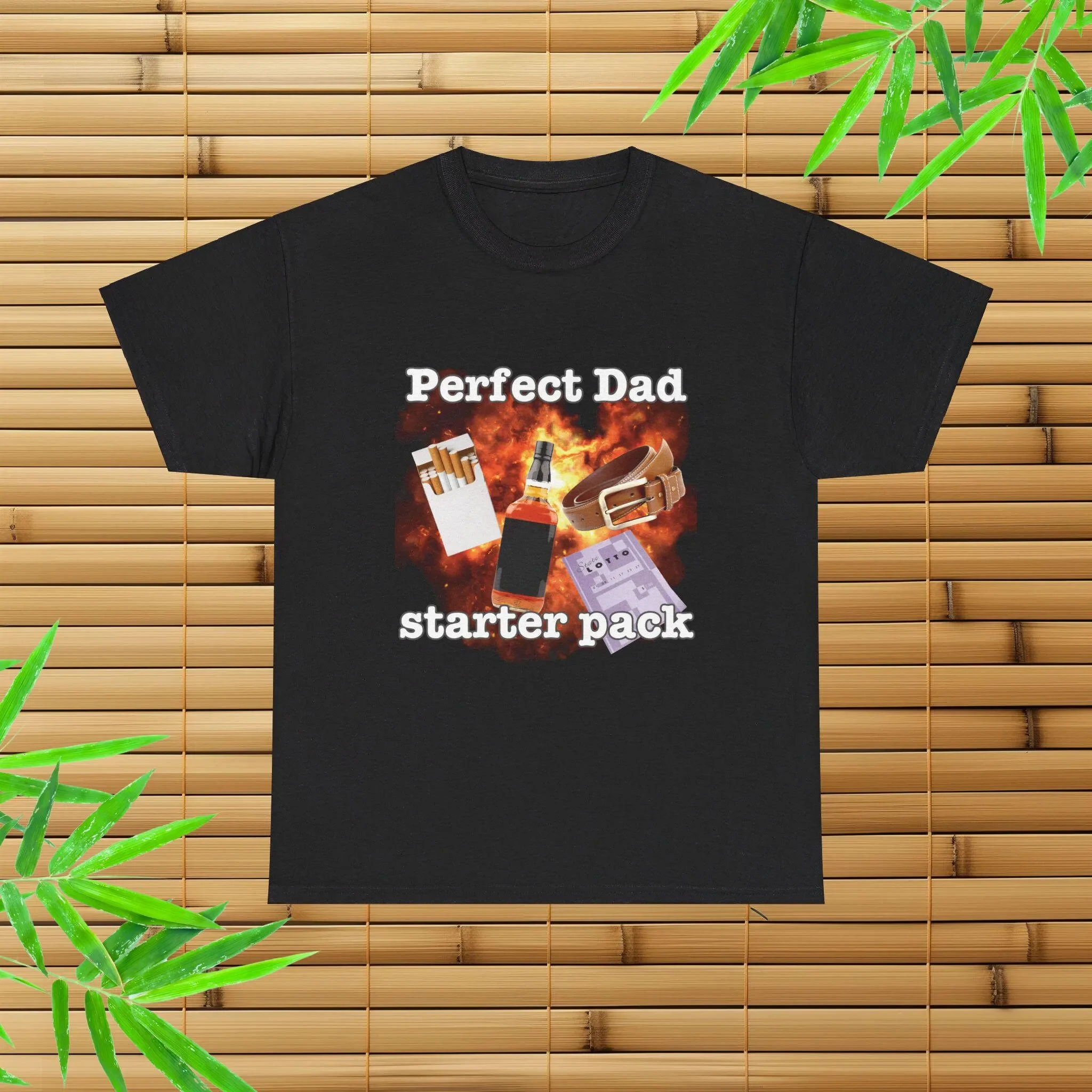 Perfect Dad Starter Pack T Shirt Funny Ironic Dark Humor Parody
