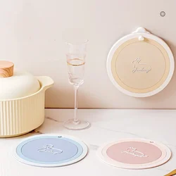 Silicone Round Solid Color Coasters Heat Insulation Waterproof Oilproof Mats Thickening Mat Home and Decoration Kitchen Utensils