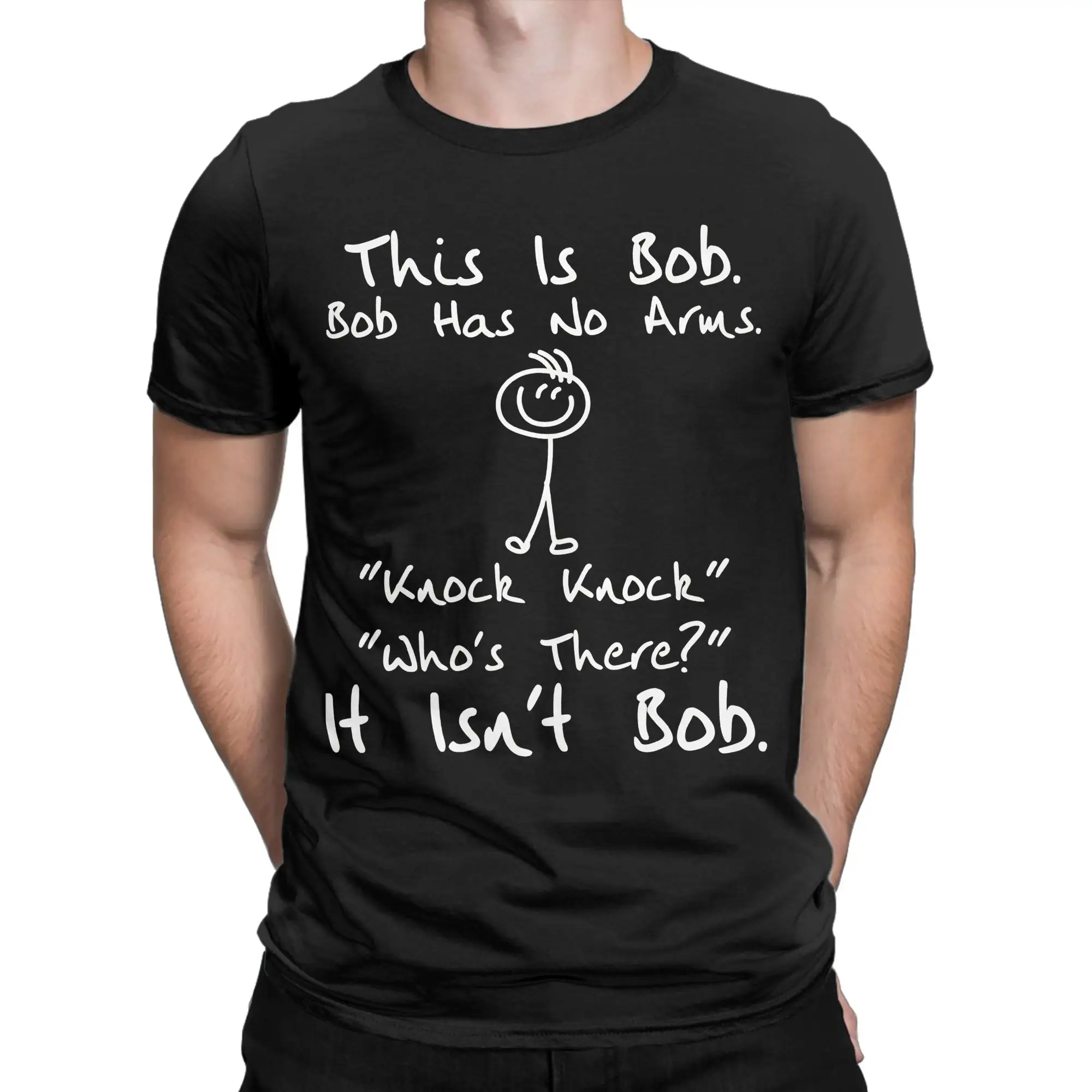 Men T Shirt This is Bob Knock Knock Joke T Shirts Fashion  Summer Tee Shirt Y2K Basic Casual Pure Cotton Clothes Plus Size 6XL