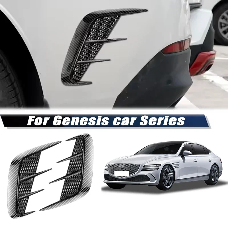 Carbon Fiber Car Fender Trim Car Sticker Shark Gills Simulation Side Intake Body Sticker Accessories For Genesis Car Series