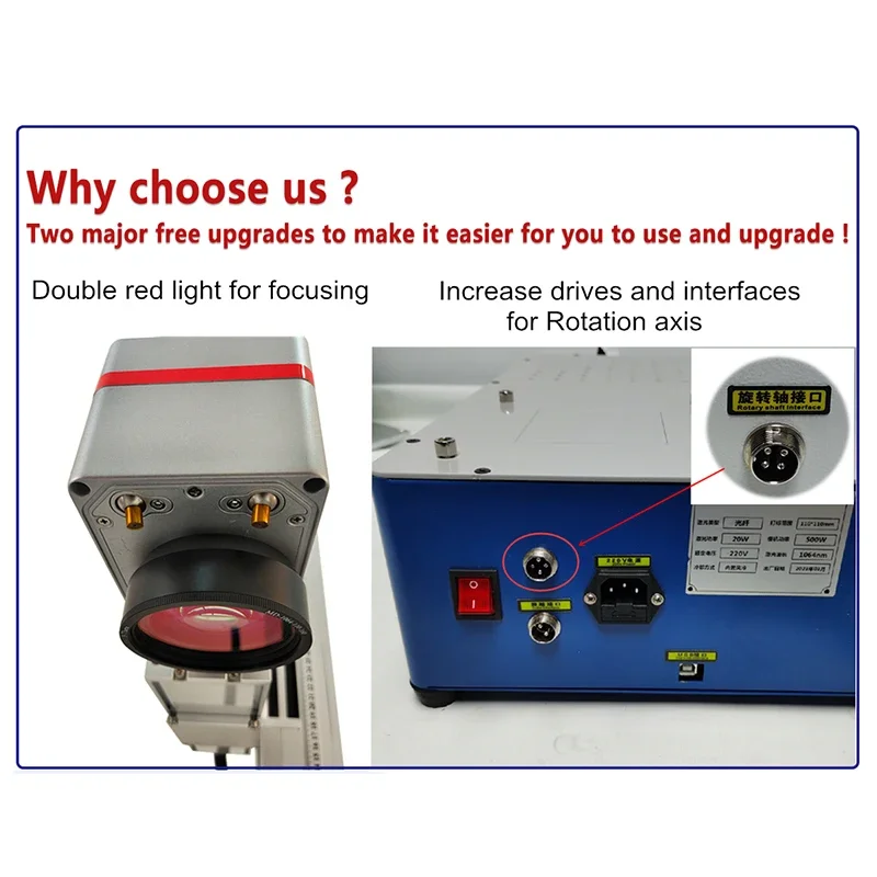 Mini Optical Fiber MAX Raycus JPT 20W 30W 50W 100W Optic Laser Marking Wood Leather Metal Glass Engraving Milling Machine