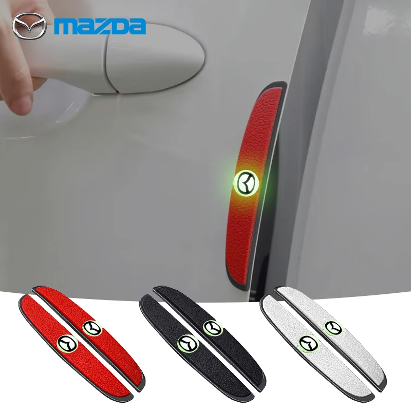 4pcs Car Door Anti-collision Bumper Strips Luminous Sticker For Mazda 6 3 CX5 2 CX7 Demio Atenza Axela MX30 CX30 CX3 CX9 MX5 RX8