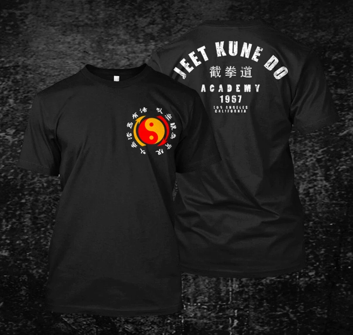 2026 Jeet Kune Do Akademie - Maßgefertigtes Schwarzes Herren-T-Shirt – Detail 2