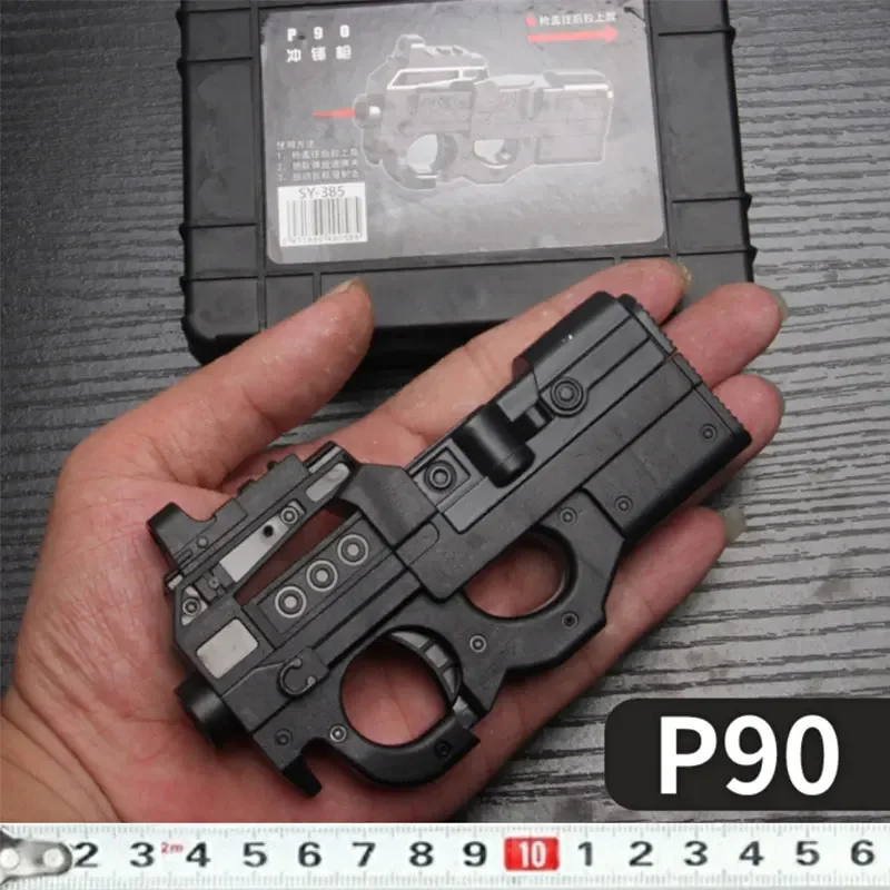 4 rodzaje 1:6 MINI pistolet maszynowy miniaturowy Model pistolet brelok plastikowa metalowa skorupa chłopiec urodziny prezent antystresowy zabawki