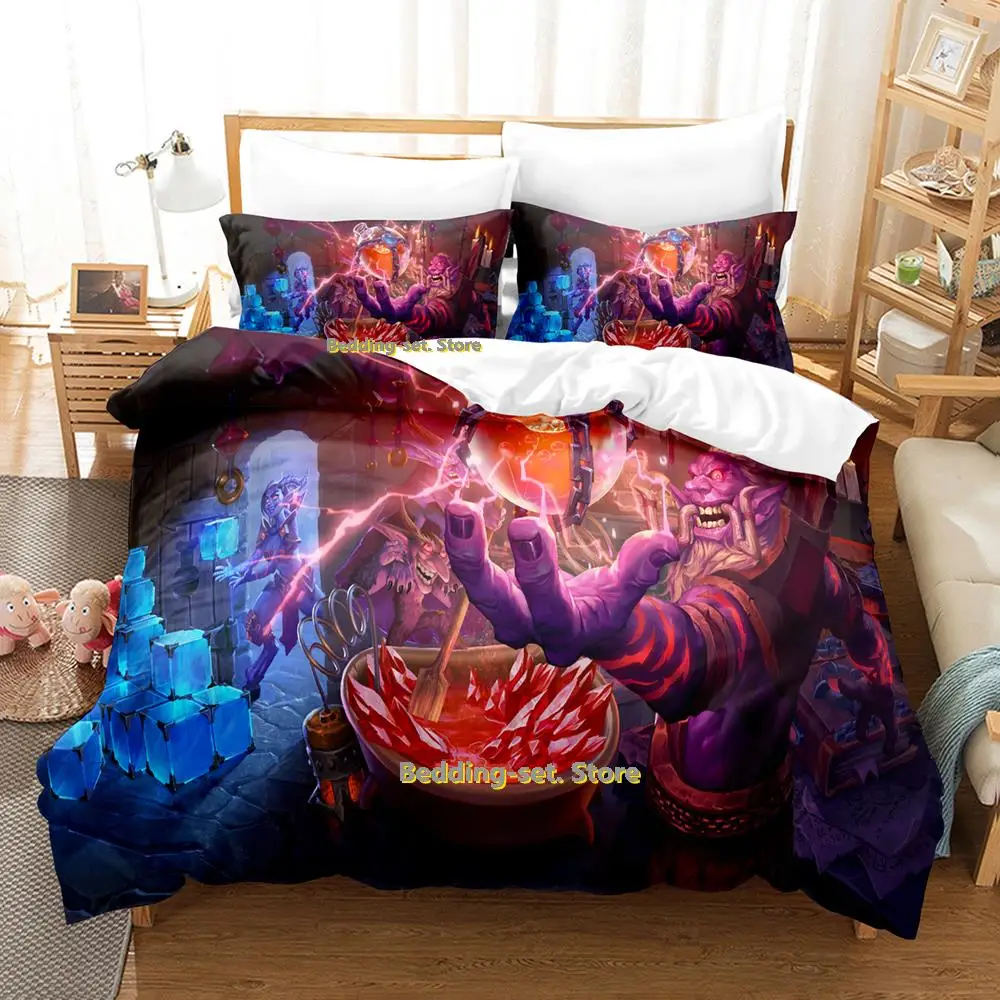 

2023 Game Hearthstone Heroes of Warcraft Bedding Set Cartoon Anime three-piece set Teenager Bedroom Duvetcover Sets