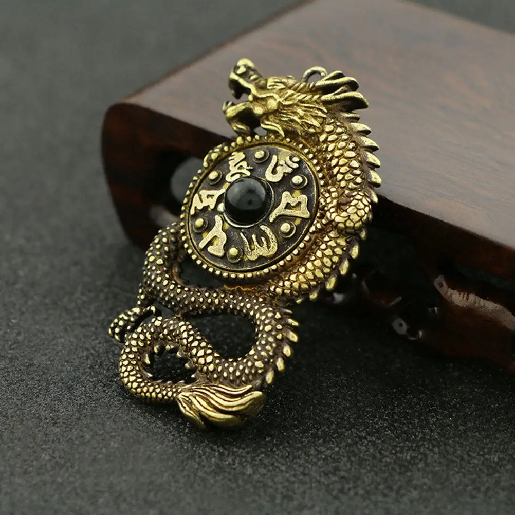 

Brass Dragon Pendant Vintage Chinese Style Hanging Decor for Bag Purse Backpack Key Ring Charm DIY Craft Ornament Small Retro
