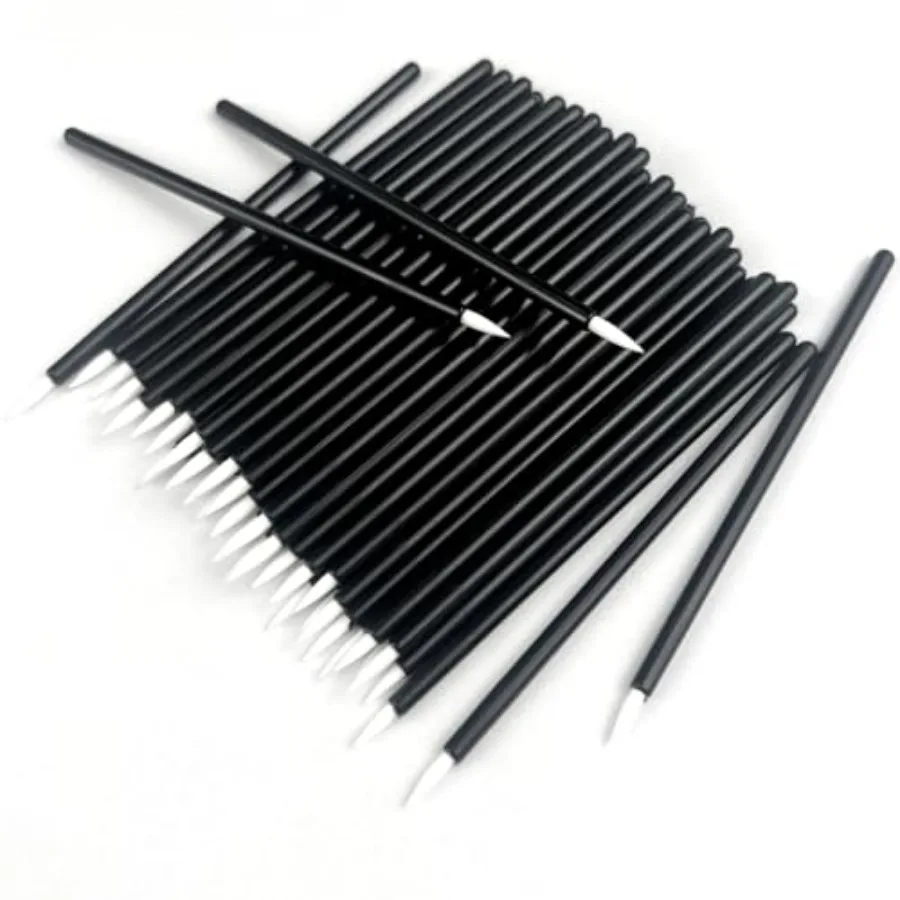 

100PCS Black Disposable Eyeliner Brushes, Cosmetic Eye Wands for Eyeliners, Lip Liners, Eye Makeup, Eyelashes, and Detail Paint