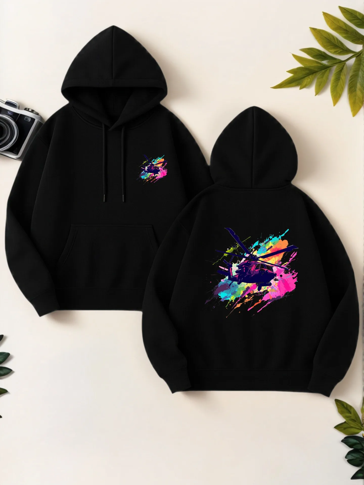 

Graphic Hoodie Women, Helicopter Aesthetic Design, Graphic Print, Casual Everyday Wear, Comfortable Fabric, For Young Men
