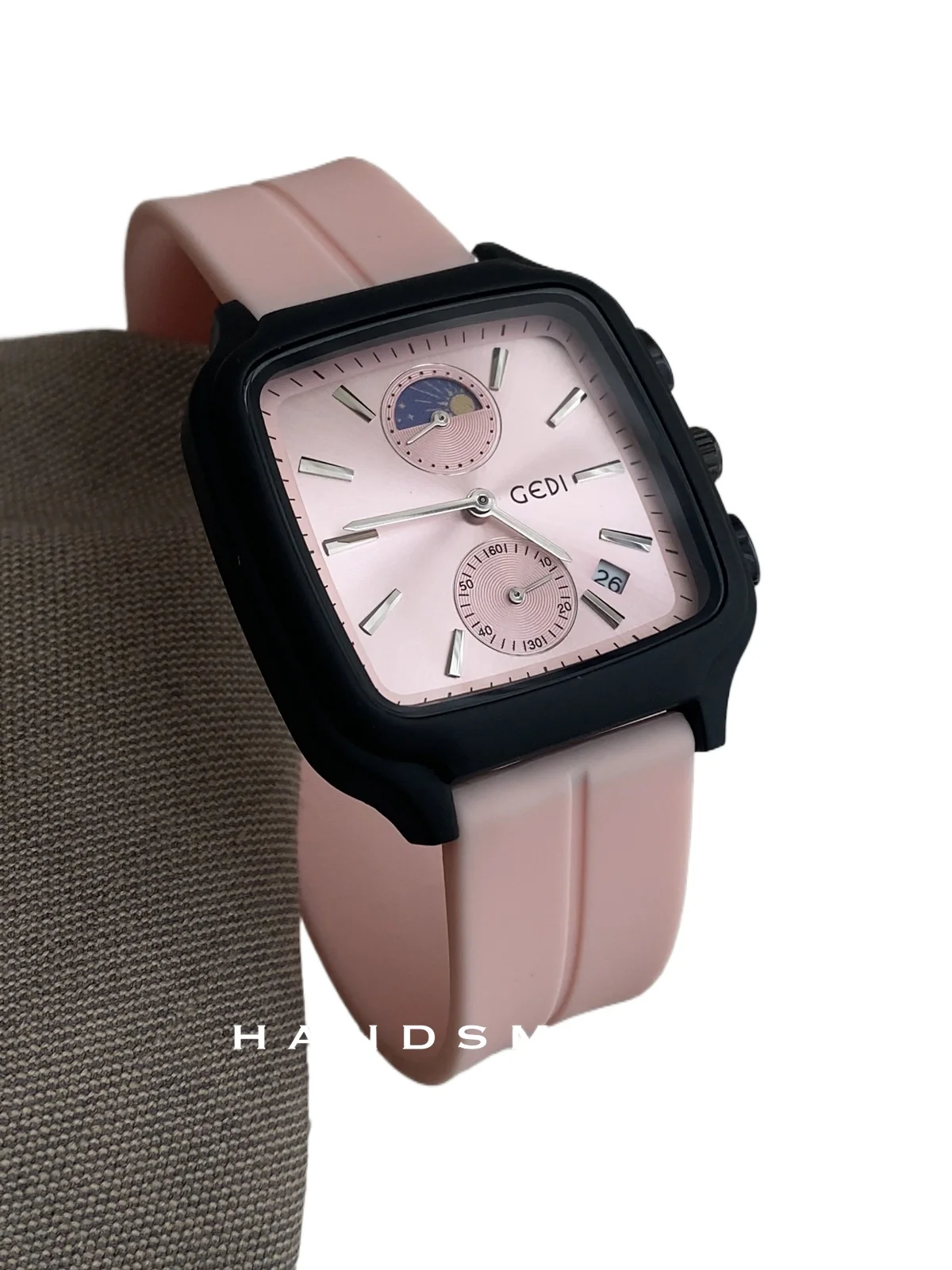 

Elegant women's watch, pink calendar dial, quartz watch for students and ladies, a gift for women, a timepiece and accessory.