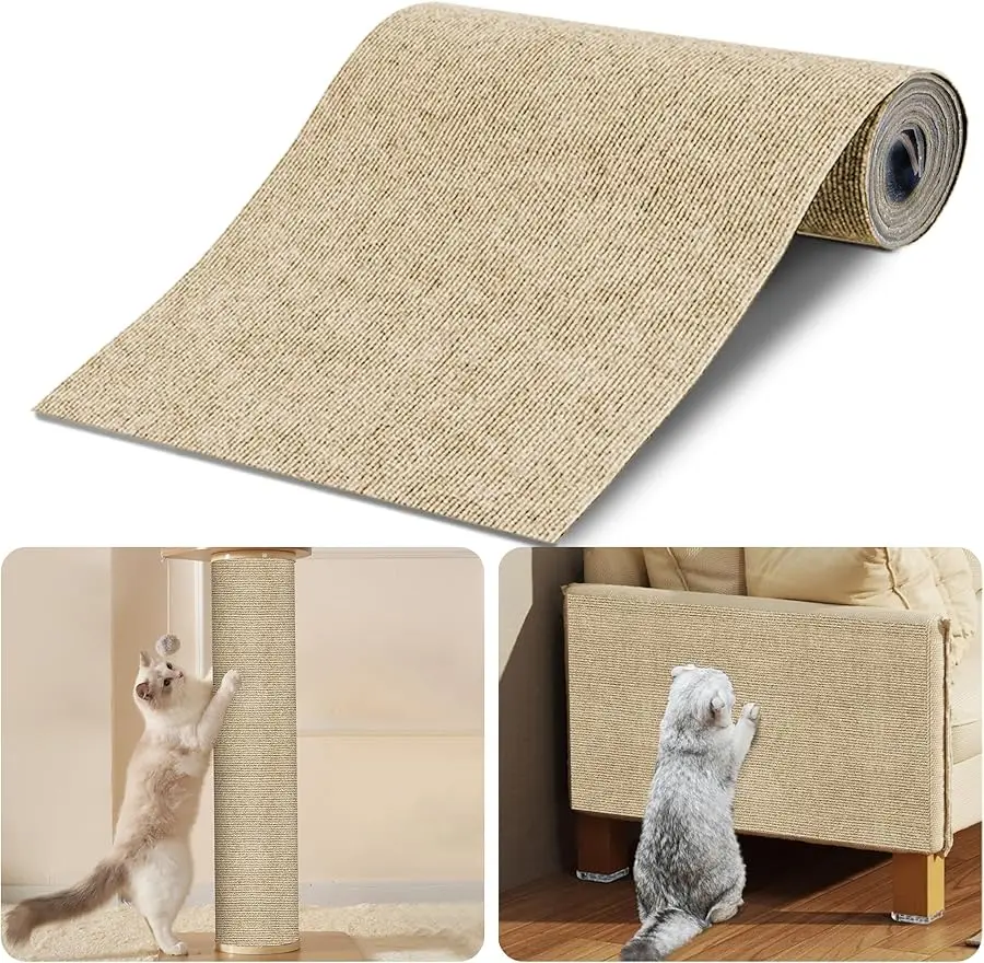

Cat Scratchers Mat 10Pack,39.3"x15.7"Cat Scratching Mat Self-Adhesive Carpet Mat Trimmable,Cat Wall Shelves Cat Scratching Post,