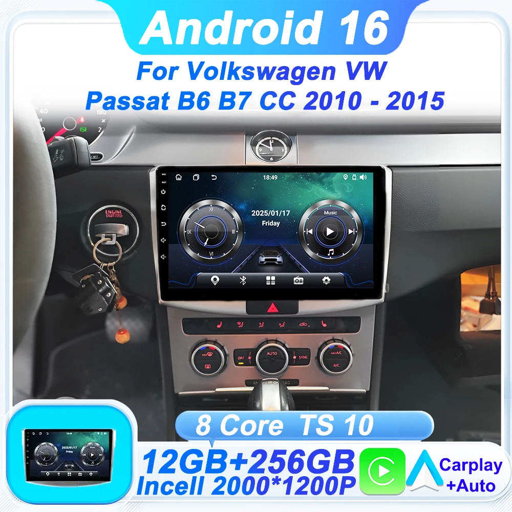 

Android 16 авто автомобильный радиоприемник мультимедийный плеер для Volkswagen VW Passat B6 B7 CC 2010-2015 Carplay GPS 2din Wifi BT GPS 9 дюймов
