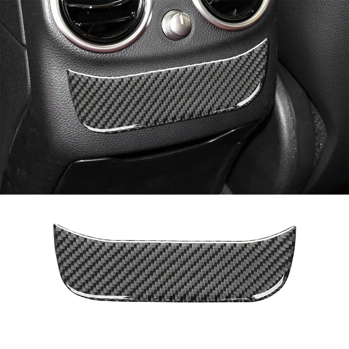 

For Benz C-Class /GLC W205 2016-2021 Interior Modified Carbon Fiber Rear Tuyere Panel Decorative Stickers Car Accessories Tools