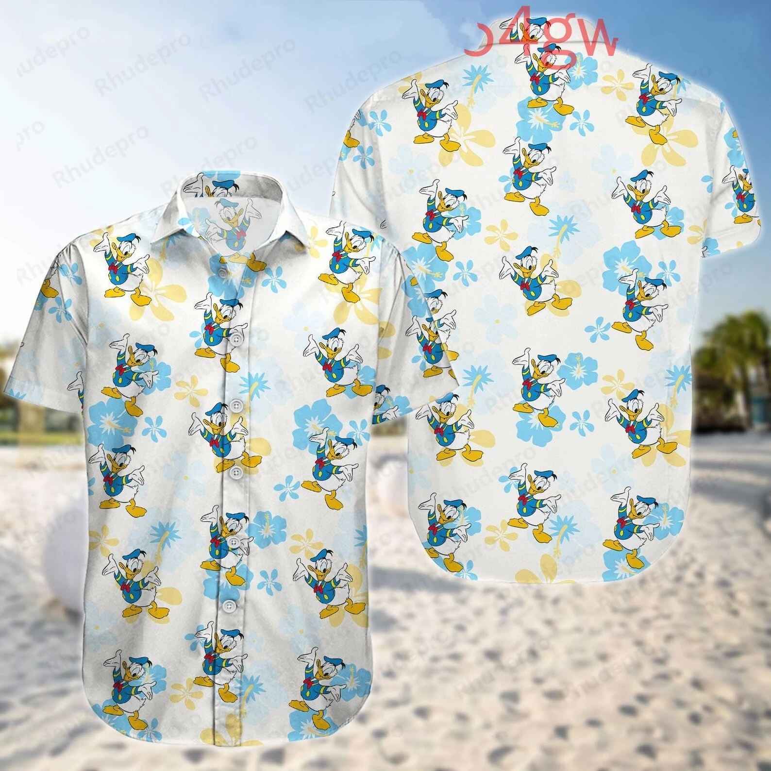 Disney Donald Duck Tales Hawaiiaanse shirts Heren Dames Kinderen Shirts met korte mouwen Zomer Casual Vakantie Knoppen Strandoverhemden