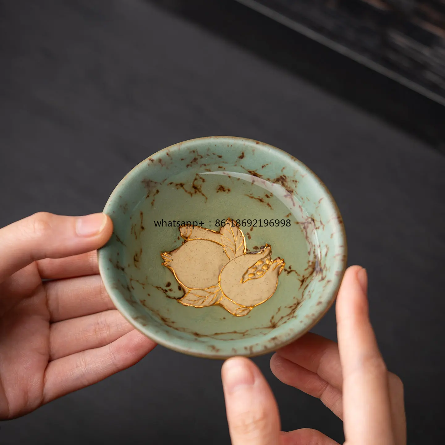 Chinese Gourd Moss Glaze Kung Fu Tea Teacup Master Cup Tea Cup Office Hospitality Personal Teacup