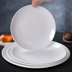 Melamine White Disc Restaurant Dish Porcelain Imitation Plastic Tableware