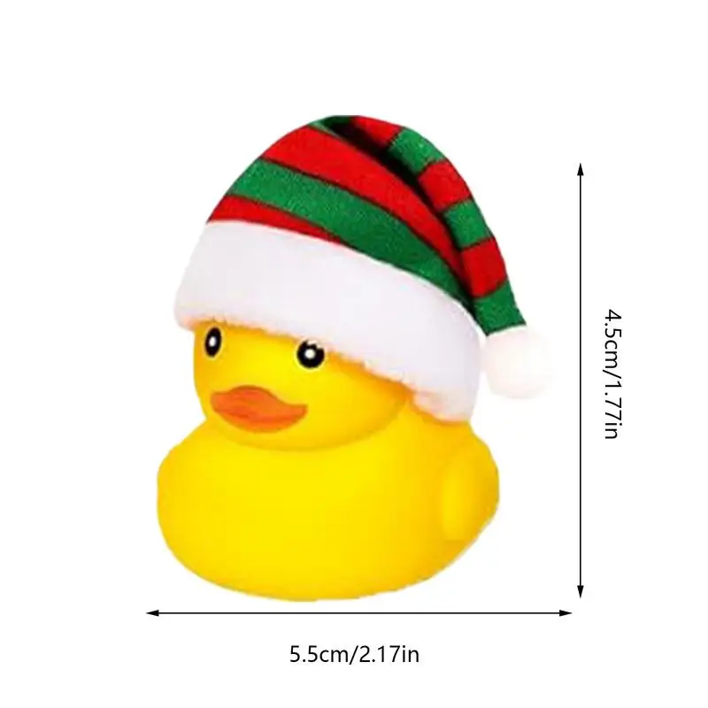 Duckies para niños, juguetes de piscina con gorro de Papá Noel, juguete portátil para fiestas de baño de 5,5 cm, divertida bañera flotante, patos chirriantes para Navidad