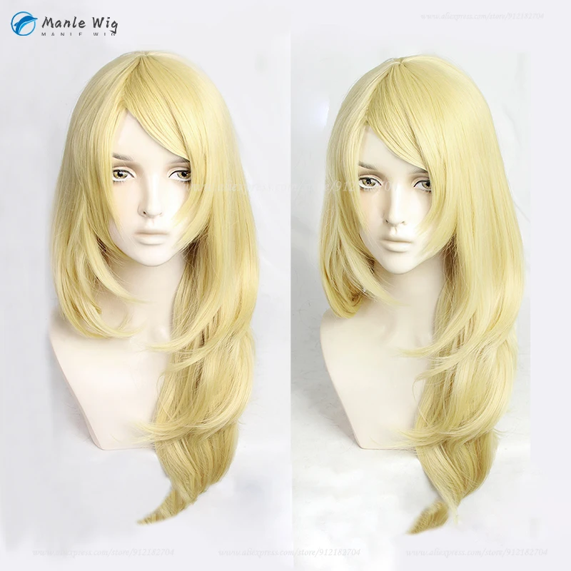 Perruques Anime Emma Sano pour femmes, Cruly Golden, Long, 65cm, Cosplay, Heat Degree, Halloween Party, Bonnet de perruque gratuit