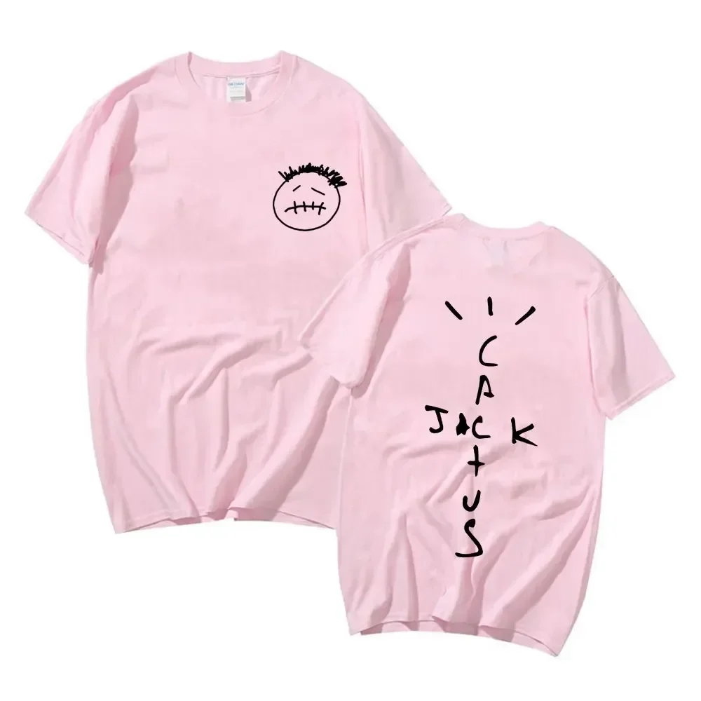 Rapper Cactus Jack Music Album T Shirts Men Women Fashion Hip Hop T Shirt Casual 100% Cotton Short Sleeve T-shirt Oversized Tops