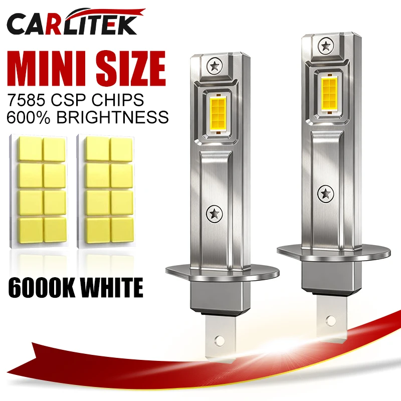 Super H7 H1 LED Headlights Auto Lamp H4 Headlamps 6500K White Plug and Play 1:1 Mini size 7585 CSP Chip For Car Moto 12V