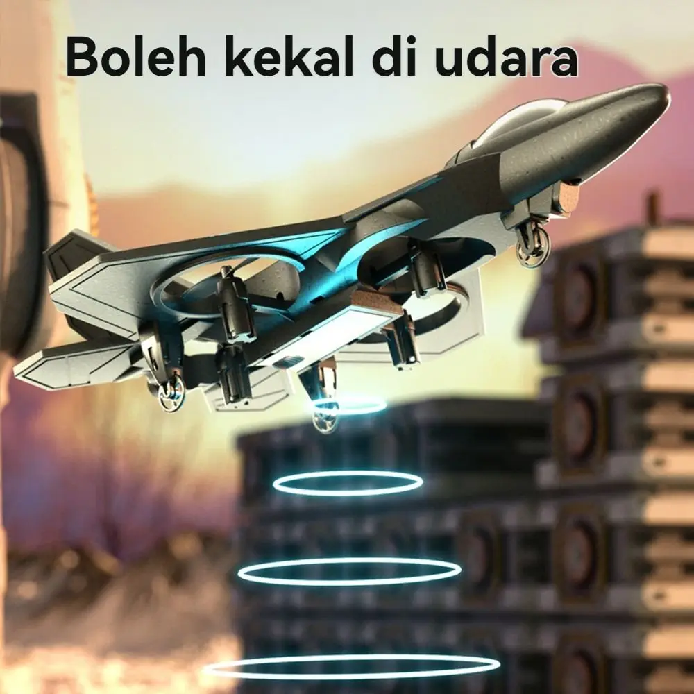 

New 2.4GHz Foam Remote Control Plane Stunt Roll Waterproof Plane Toy Crash Resistance Cool Light RC Fighter Plane