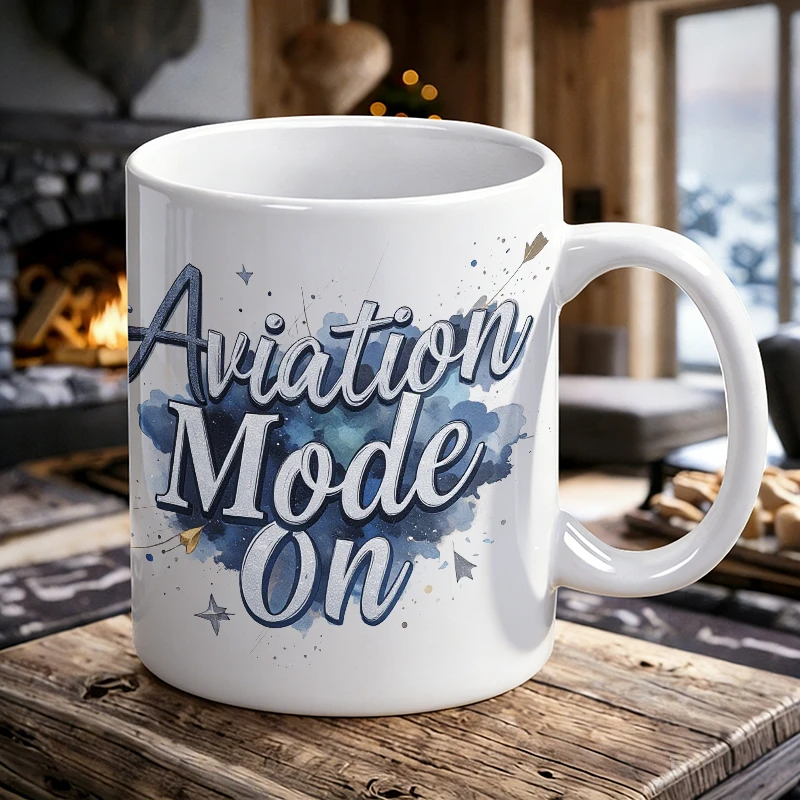 

Eye-catching Letter Aviation Ceramic Mug, Coffee Mug, Milk Cup, Office Tea Cup, Drinking Cup, Gift for Friends, Fade-Resistant