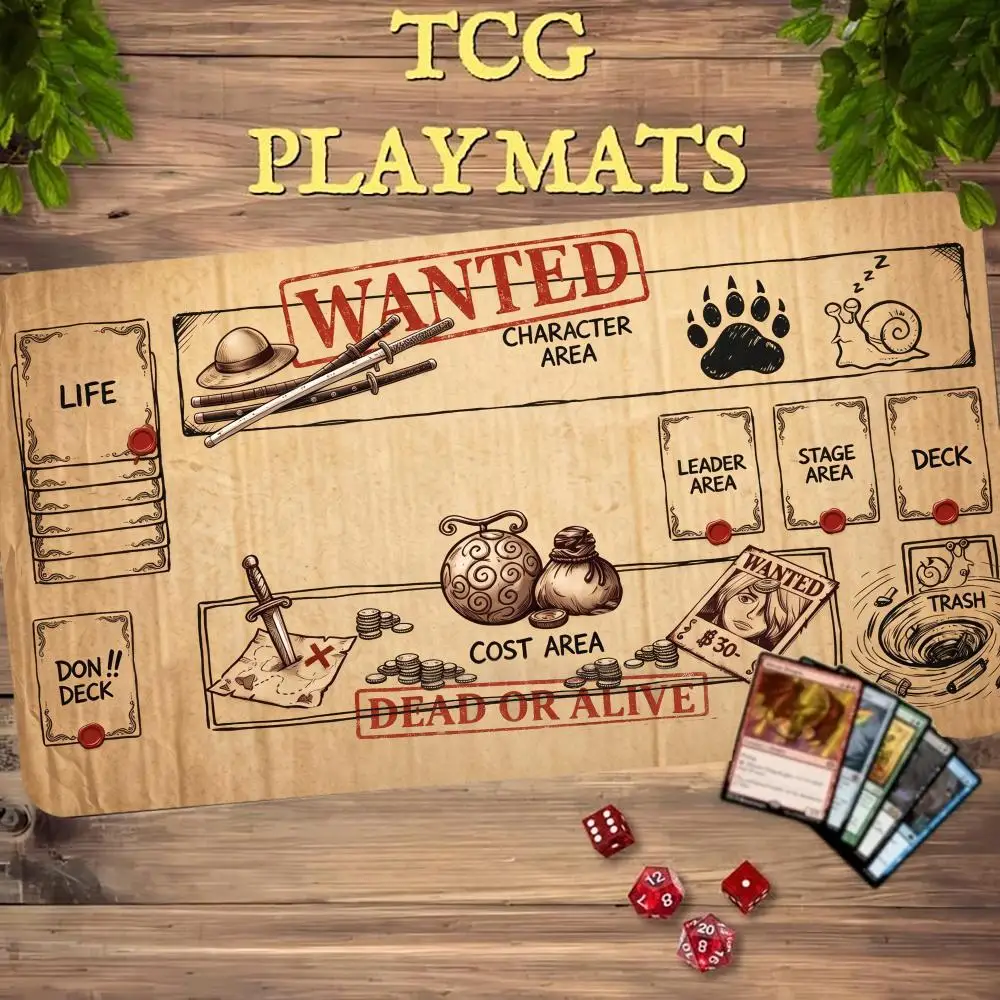 Cardboard Board TCG Playmat 60x35 Non-Slip Rubber Mousepad Desk Mat With Edge Lock Card Game Accessories Trading Card Collectors