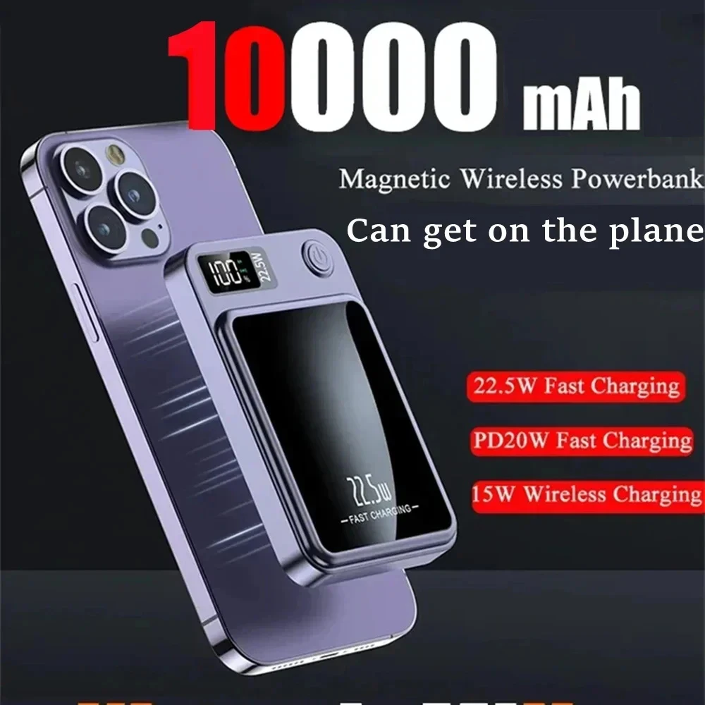 

Magnetic Power Bank For iPhone 20000mAh Wireless Fast Charger For Magsafe Portable Auxiliary Battery Pack For XIAOMI Samsung