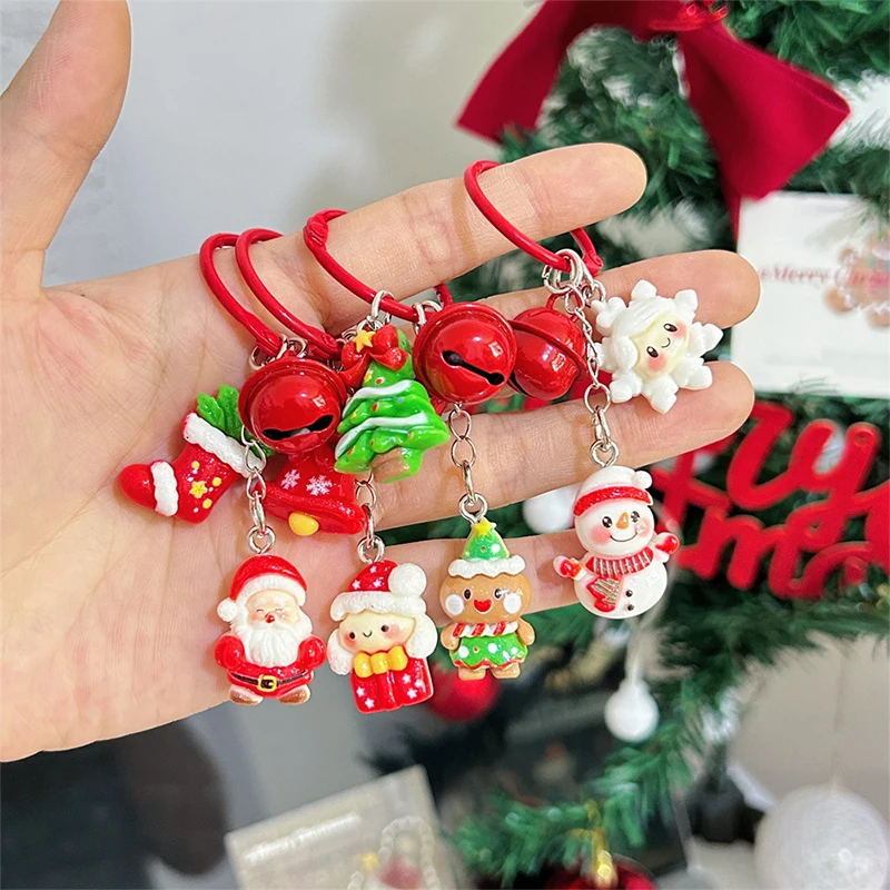 

Cute Christmas Keychain Cartoon Santa Claus Snowman Pendant Key Ring Backpack Decoration Accessories Christmas New Year Gift