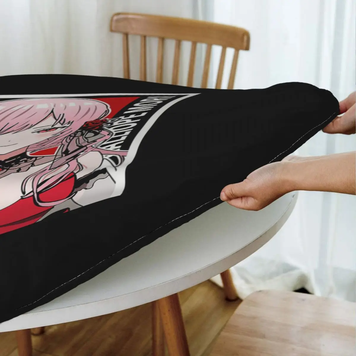 Calliope Mori Red Dress Hololive En Waterproof Round Tablecloth Oilproof Table Cloth for Kitchen Events Dining Table Cover