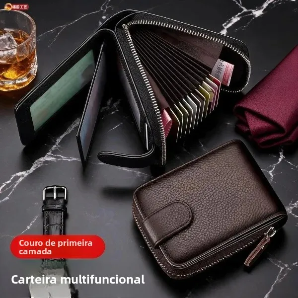 large-capacity-leather-card-holder-driving-license-integrated-bag-multi-function-men's-license-passport-leather-cover