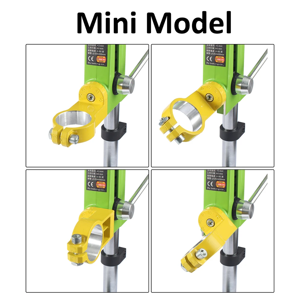 Soporte de prensa de taladro eléctrico, mesa para taladros, abrazadera de banco de trabajo para taladrar, pinza de 35, 43mm, 0, 90 grados, verde,