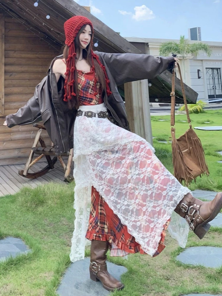 فستان ريترو فلورال هالتر تنورة صغيرة عالية الخصر بوليستر سباندكس مزيج غير متماثل على شكل حرف H مناسب للشابات