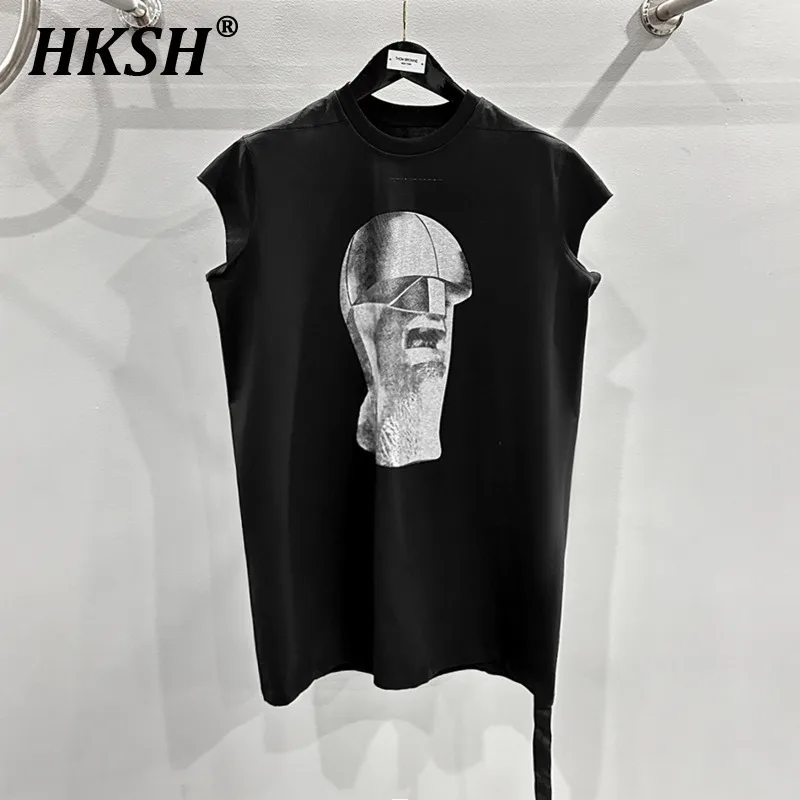 

HKSH Summer New Men's Dark Print Cotton Vest Women's Punk Style Loose Unisex T-shirt Fashion Streetwear Chic Tide Tees HK2343