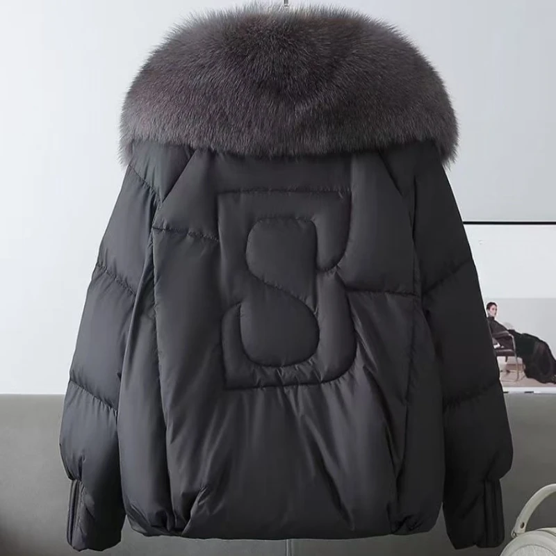 Warme donskatoenen kleding dames winter 2025, nieuwe parka's, groot formaat vrijetijdsjack, korte comfortabele broodkleding, verdikte jas