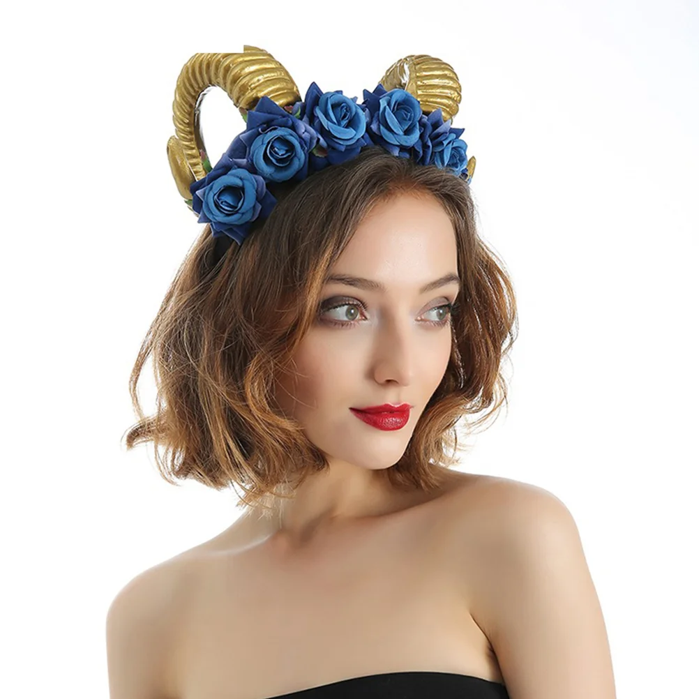 Simulation Horn Headband Fashion Hair Hoop Accessories Bands Animal Halloween Headdress Flower Corner Rose