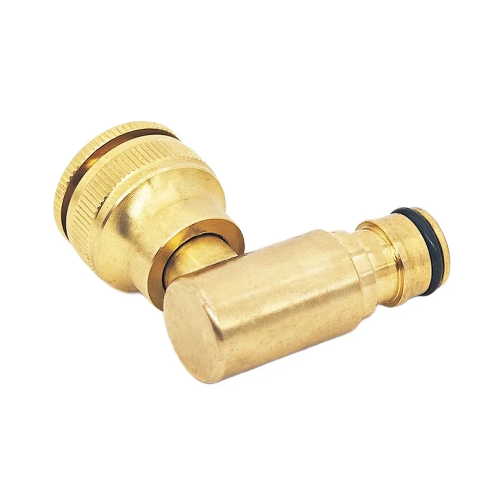 Alloy Elbow Tap Connector 1/2 3/4 Female Thread Rotating Design Angled Hose Adapter for Garden Faucet Connection