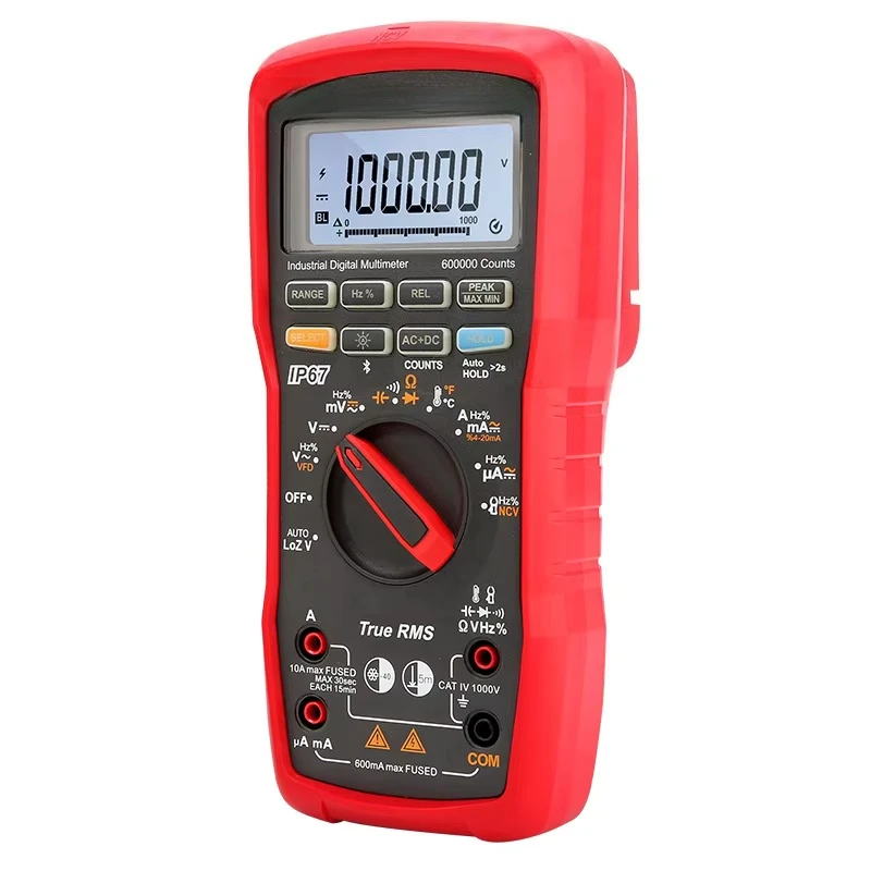 Industrial Multimeter High-Precision True-RMS Handheld Digital with IP67 Rating and 60000 Counts