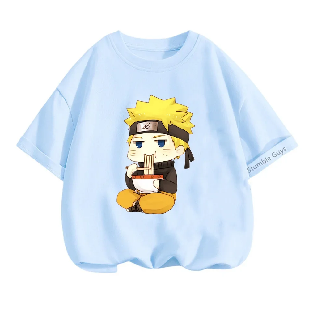 Camiseta Naruto Uzumaki infantil, camiseta kawaii, anime de desenhos animados, roupas casuais, camiseta infantil, menina, menino, top adolescente, moda, Y2K