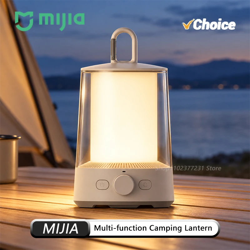 MIJIA Portable Camping Light Separable Dual Lamp Bluetooth Control RGB Mood Stepless Dimming 100H Battery IP54 Waterproof