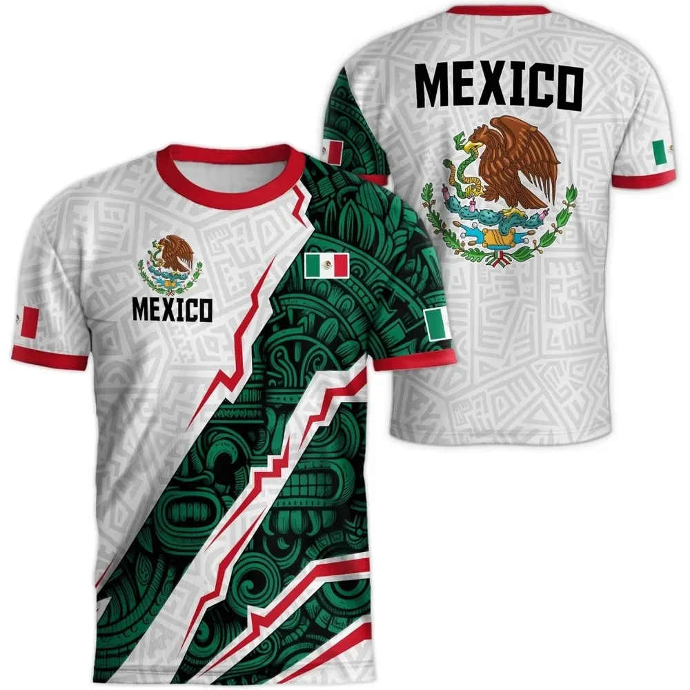 3Dprinted Mexican Flag Quick-drybreathable Men'swomen's Tshirt  Family Outdoor Street Football Team Train Club Short-sleeved Top