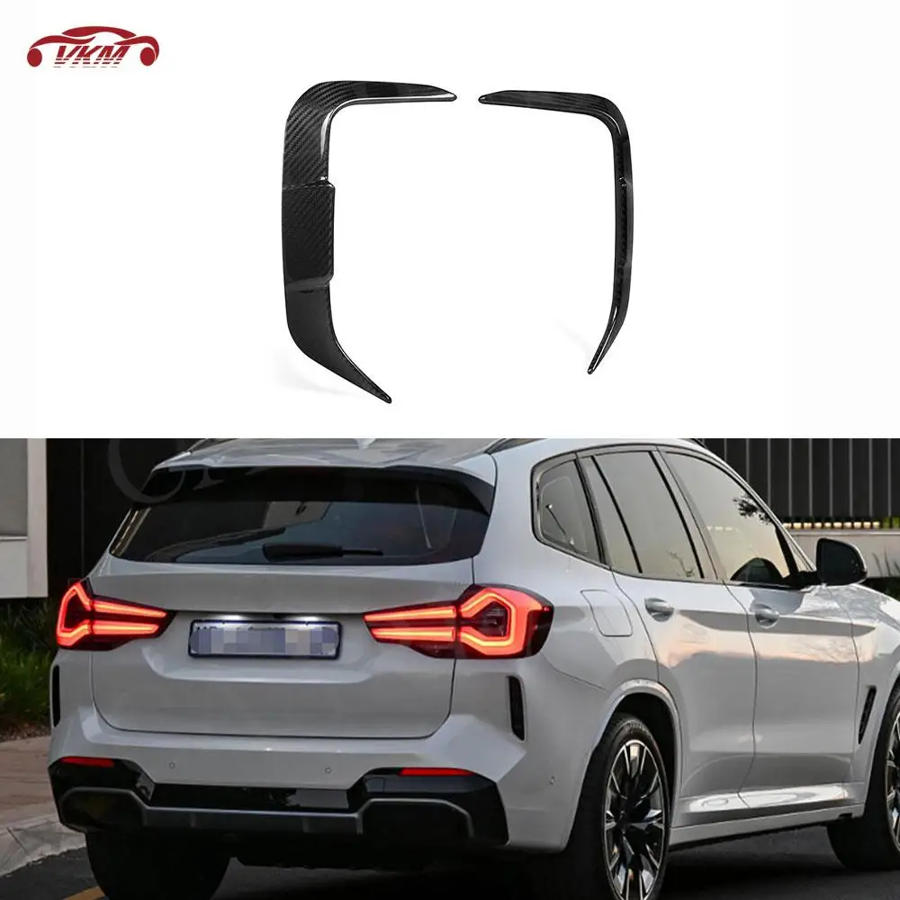 

Dry Carbon Fiber Rear Bumper Fins Air Vent Cover For BMW IX3 G08i 2022 Car Moulding Trim Splitter Sticker FRP Accessories