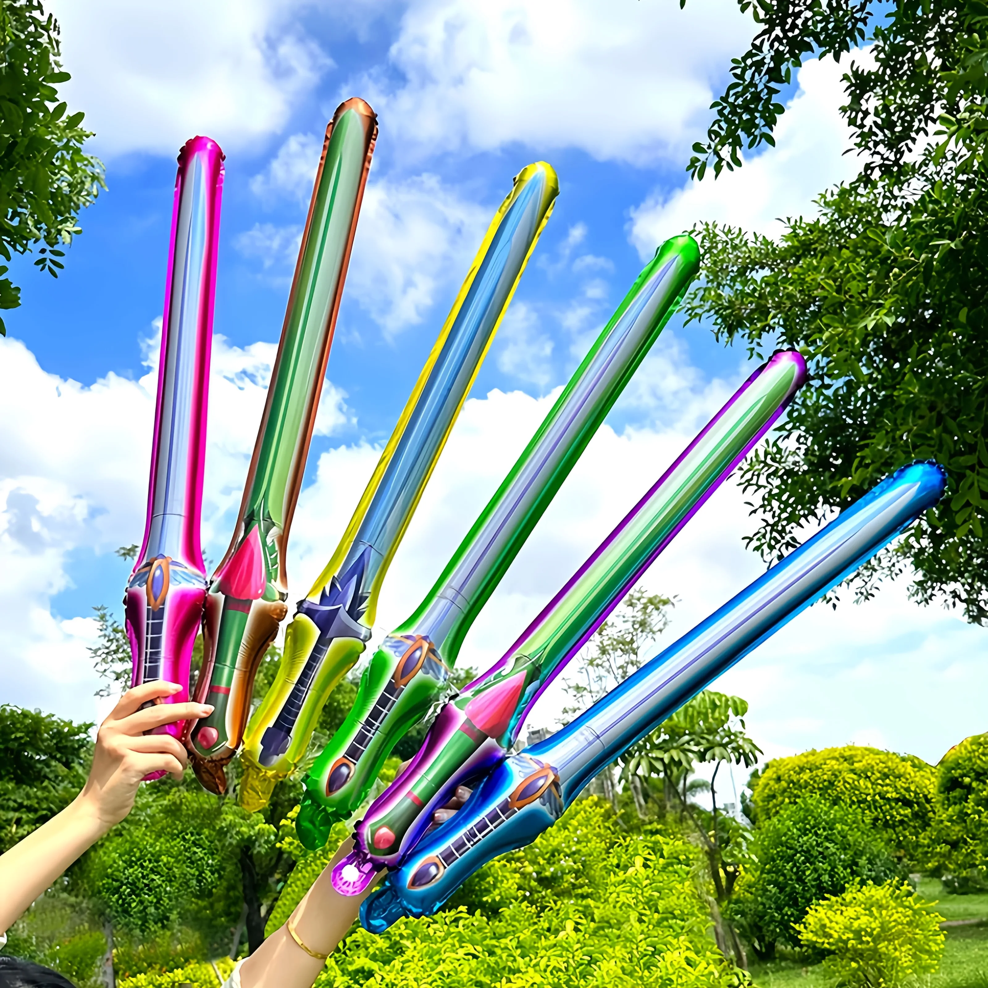 18/40/60 Pièces Assortiment de Ballons Gonflables pour Fête d'Anniversaire, Décoration Thème Épée, Bâton de Fête, Ballons de Célébration pour Rave et Festival