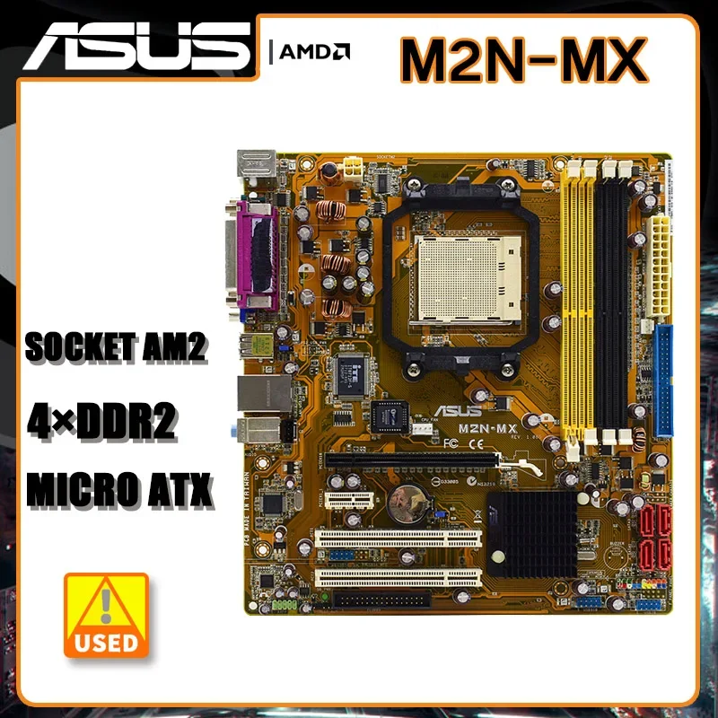 Placa base ASUS M2N-MX Socket AM2 NVIDIA NF6100-430 4 × DDR PCI-E 16X Micro ATX compatible con Athlon 64 3500+ 3800+ 4000+ X2 BE-2300