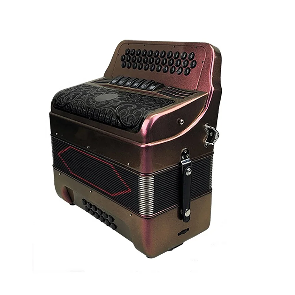 المهنية الصف الأكورديون 34 زر 12 باس 6 سجلات Diatonic الأرجواني JB3412E نموذج أزرار الشواية السوداء OEM